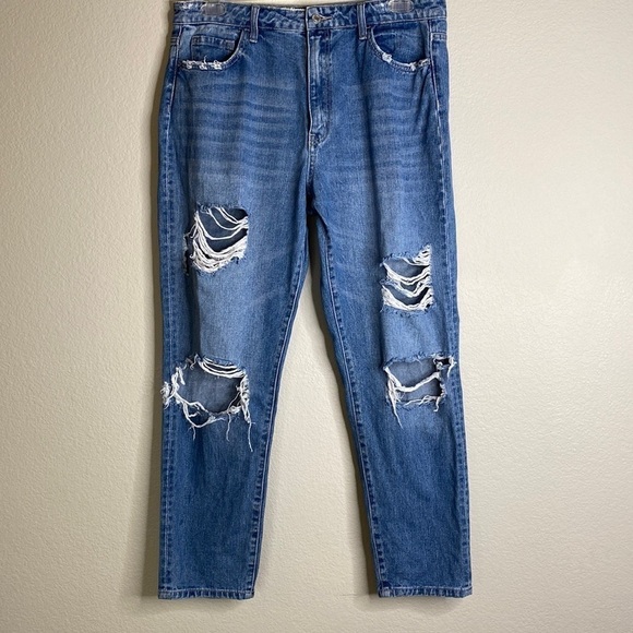 Vervet by Flying Monkey begin again distressed rigid mom jean Sz 32 - Picture 2 of 11